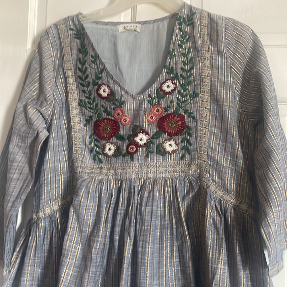 Novica Embroidered Baby Doll Dress - Picture 3 of 7